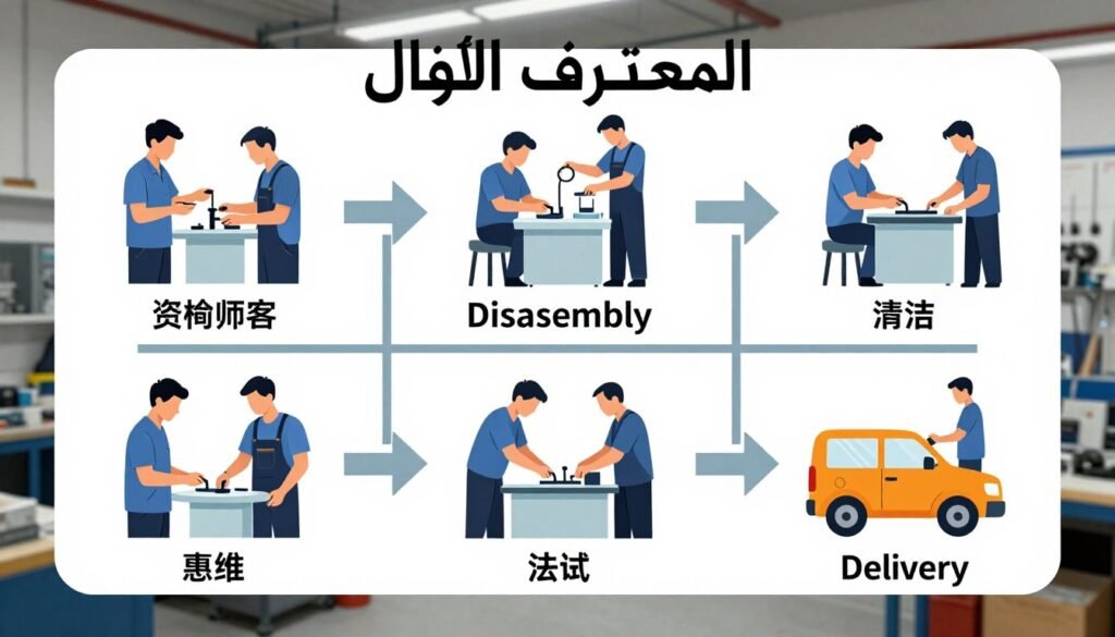 عملية اصلاح المكائن المتبعة في المحترف الأول