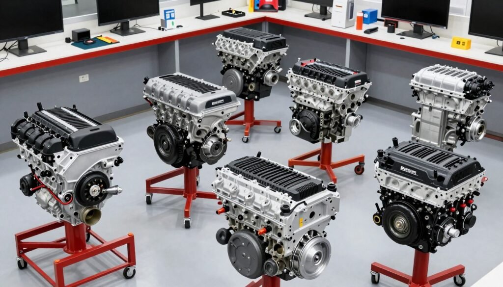 أنواع مختلفة من محركات شان جان في ورشة المحترف الأول