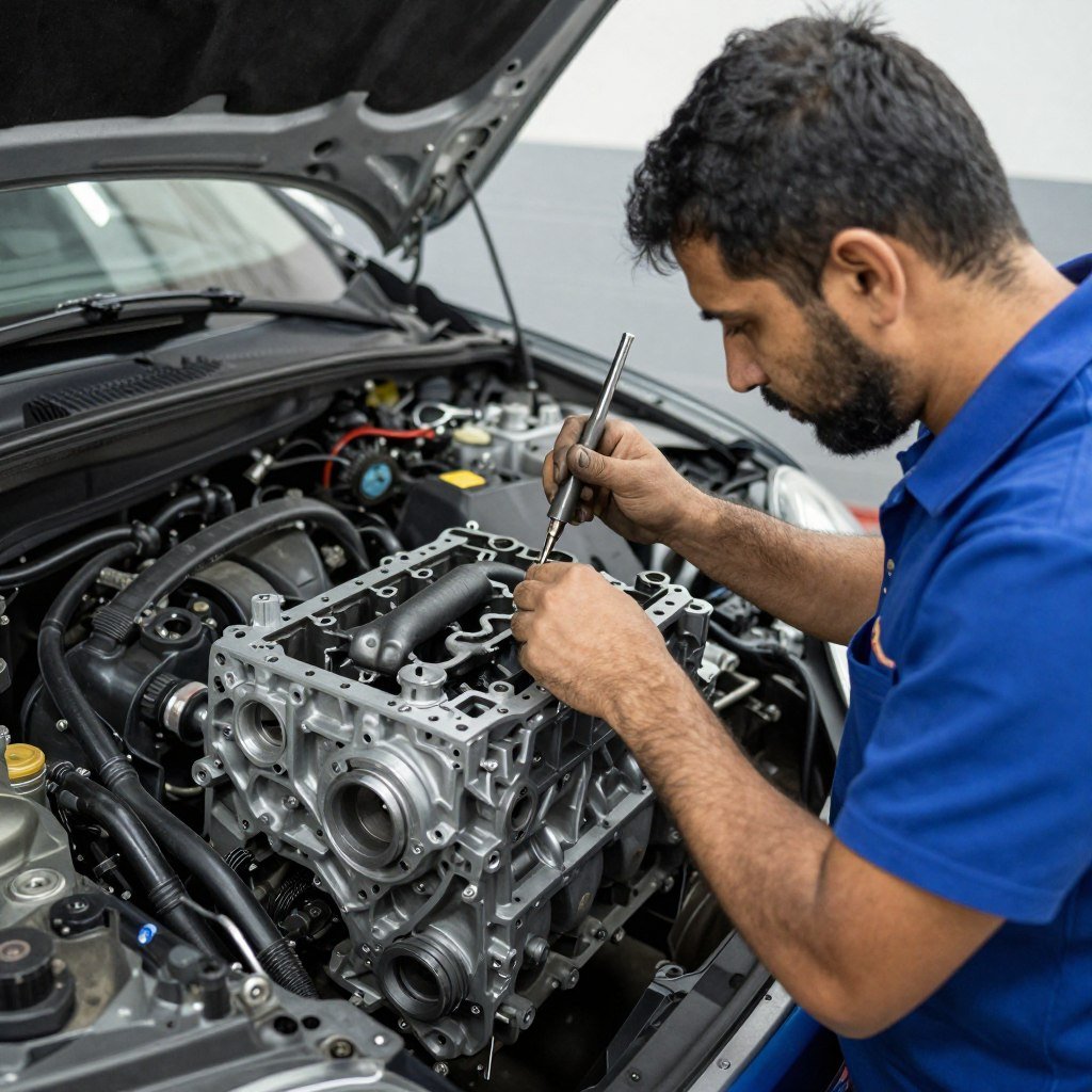 إصلاح مكائن السيارات في مركز المحترف الأول بالسلي