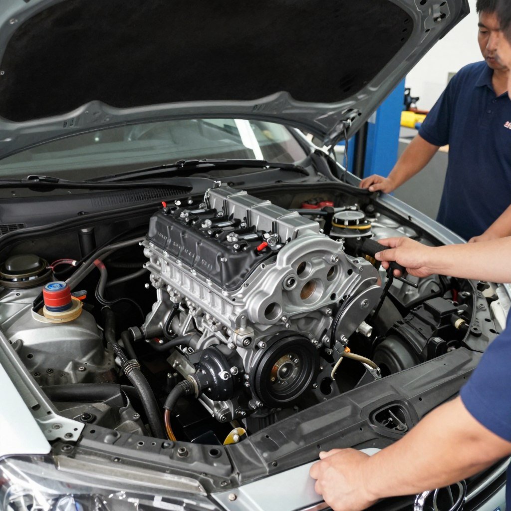 استبدال ماكينة سيارة قديمة بأخرى جديدة استبدال ماكينة سيارة قديمة بأخرى جديدة