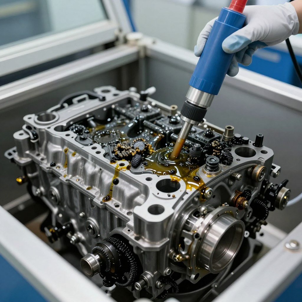 تنظيف أجزاء محرك السيارة الصينية