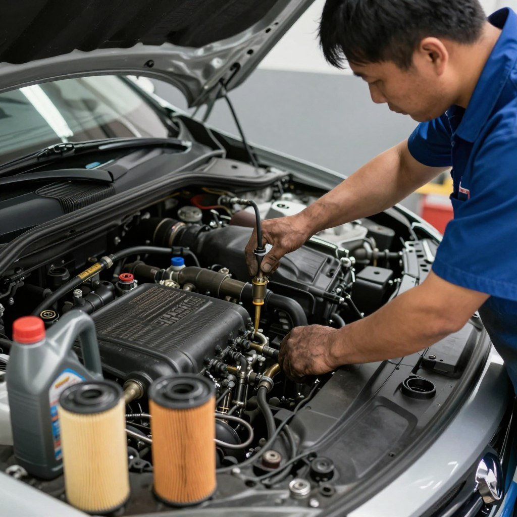 صيانة دورية لمحرك سيارة في مركز المحترف الأول صيانة دورية لمحرك سيارة في مركز المحترف الأول