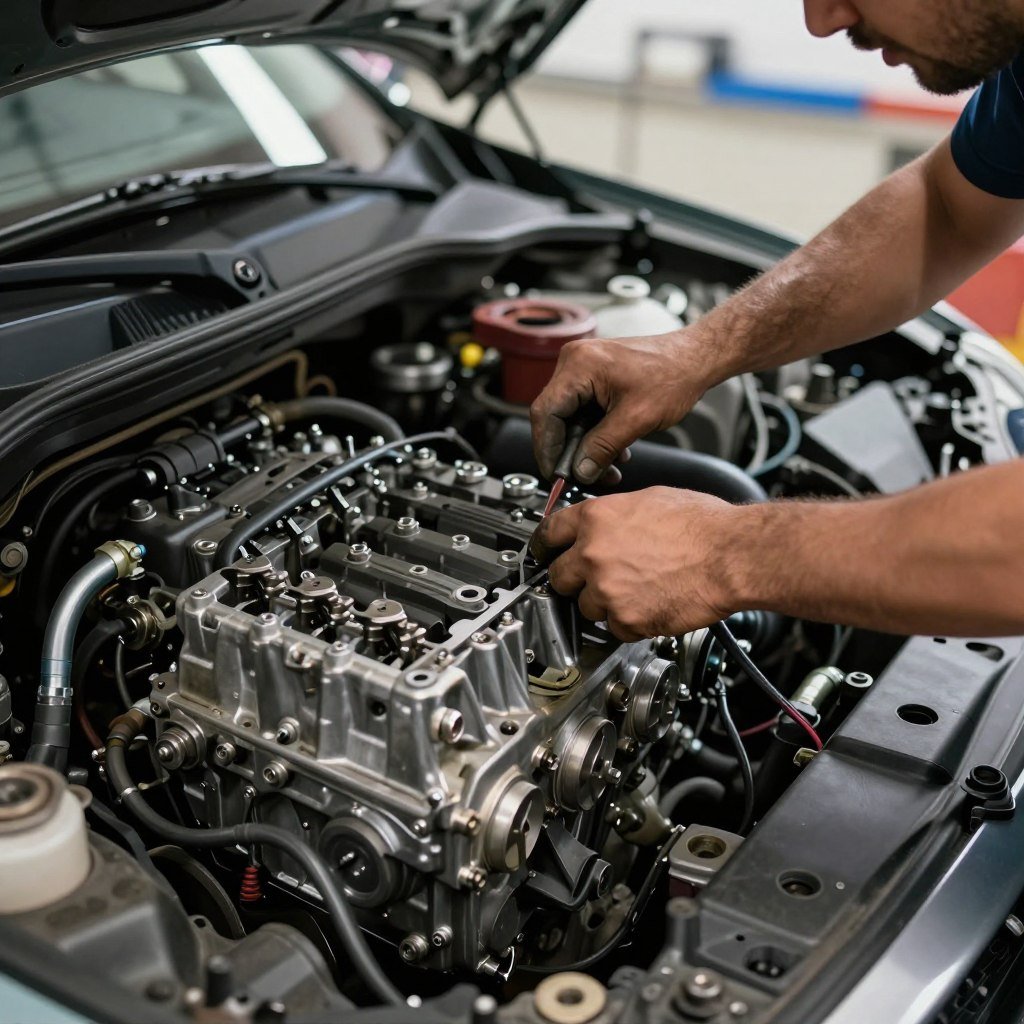 صيانة مكائن السيارات في ورشة المحترف الأول بالرياض