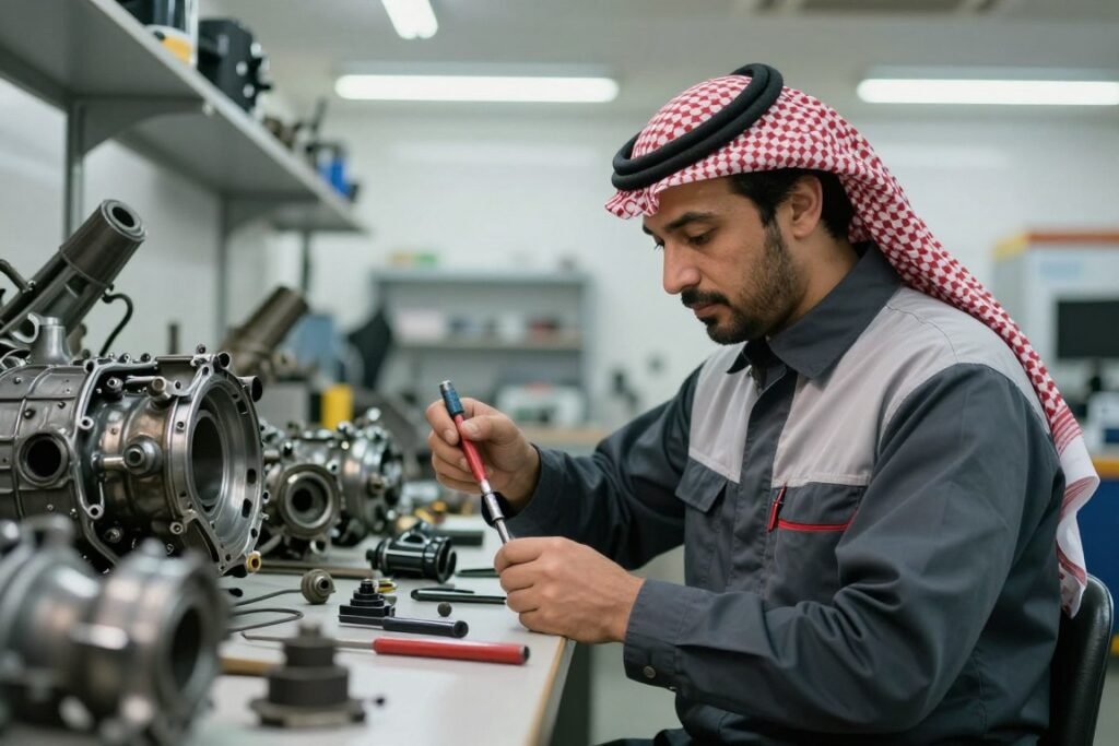 عملية فحص وتقييم قطع الغيار في تشليح السلي