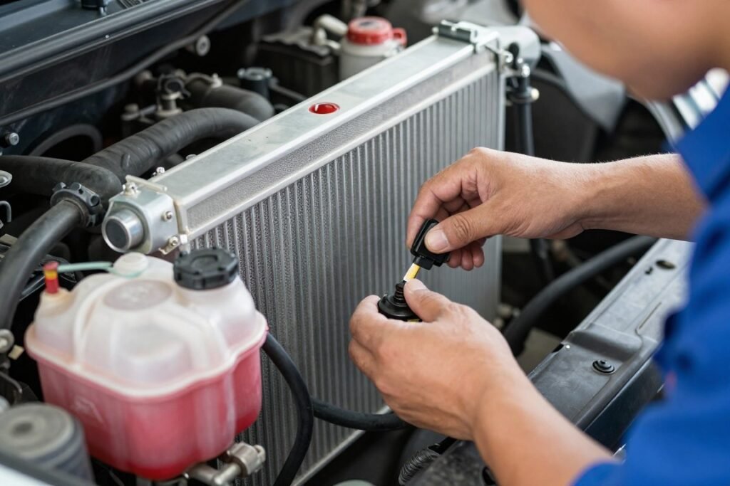 فحص نظام تبريد محرك السيارة وتغيير سائل التبريد فحص نظام تبريد محرك السيارة وتغيير سائل التبريد
