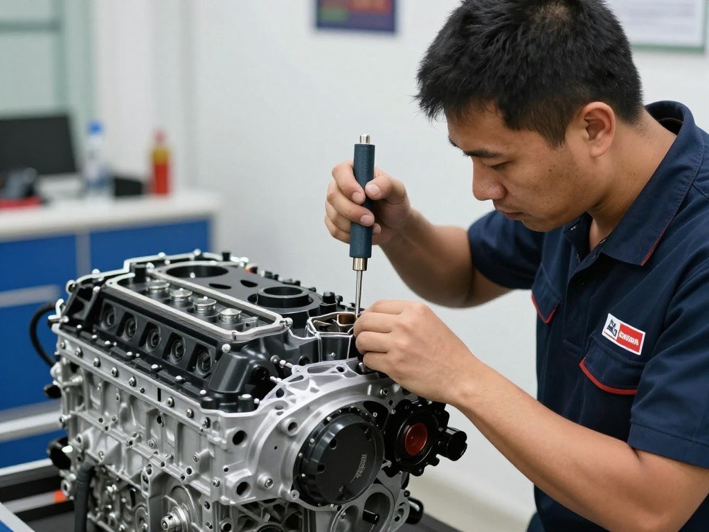 فني متخصص يقوم بتركيب مكائن الصيني سيارات في الرياض