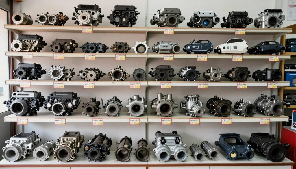 مجموعة متنوعة من قطع غيار السيارات في تشليح السلي