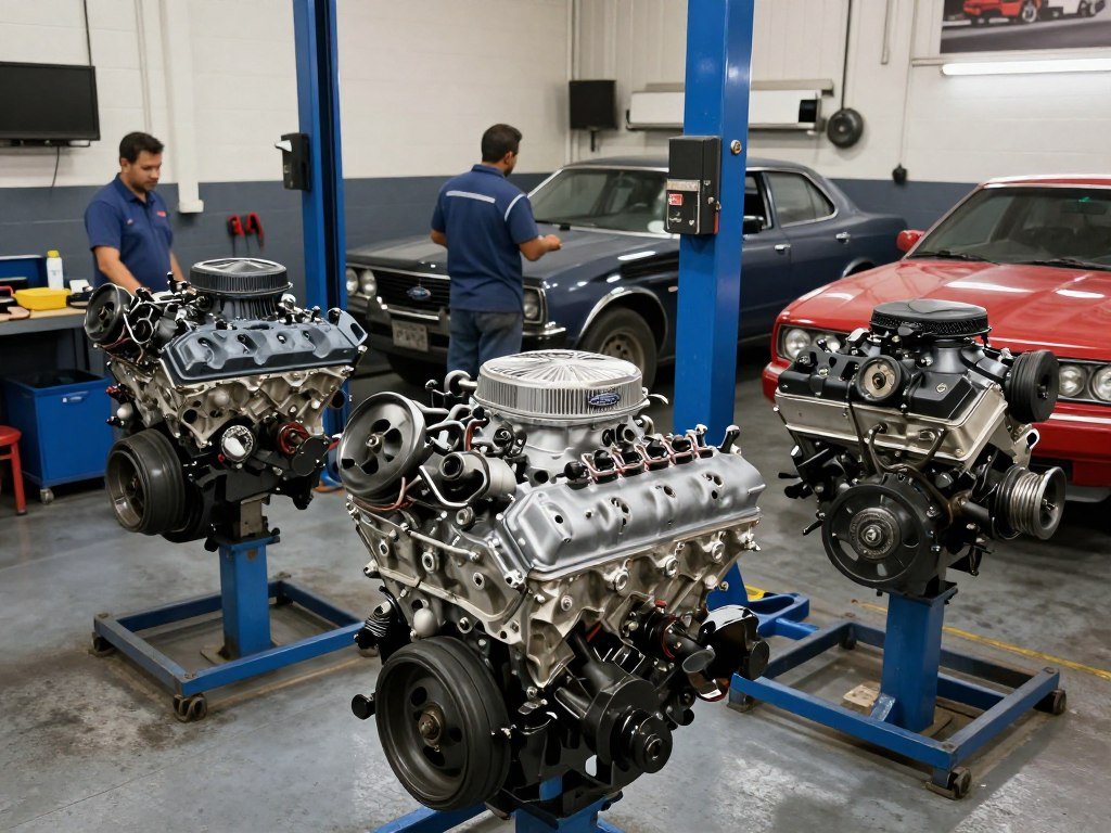 مكائن السيارات الأمريكية في ورشة المحترف الأول بالرياض