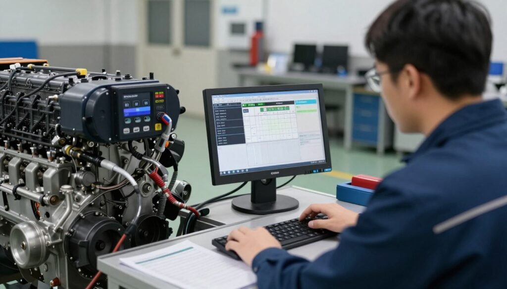 اختبار جودة المحرك بعد التوضيب