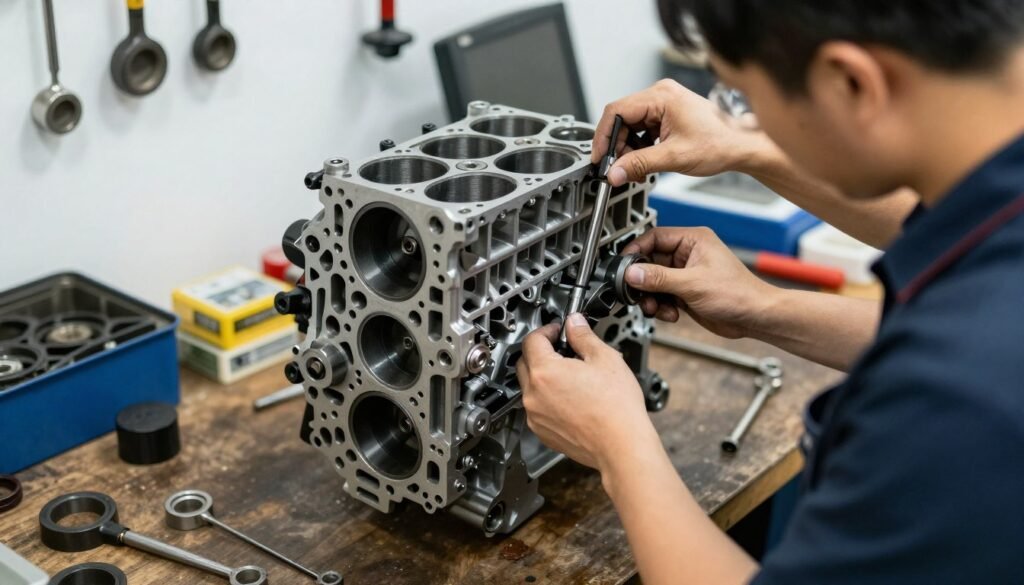 تجميع المحرك بعد التوضيب