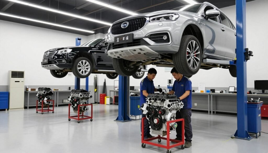 تركيب مكائن سيارات صيني بالرياض في ورشة متخصصة