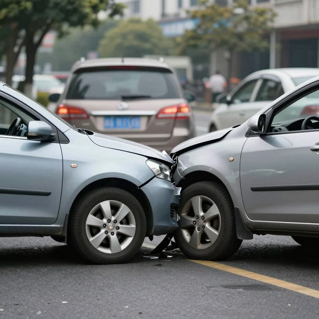 تصادم بين سيارتين