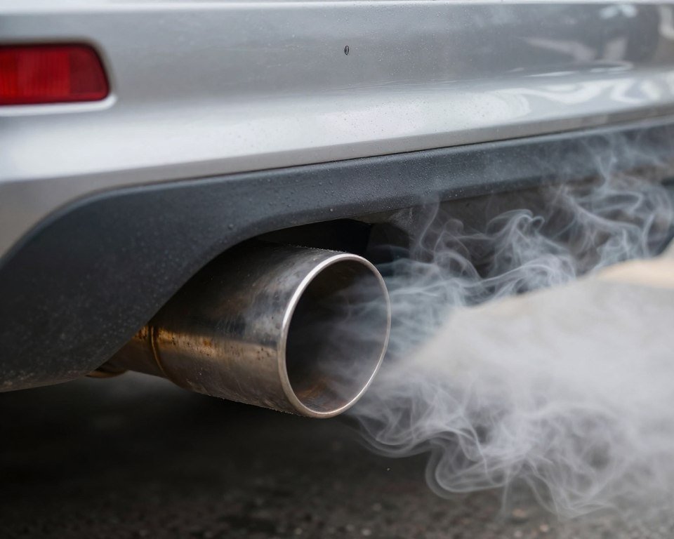 دخان يخرج من عادم سيارة