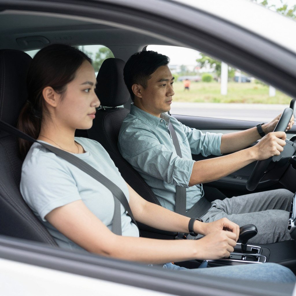 سائق يرتدي حزام الأمان