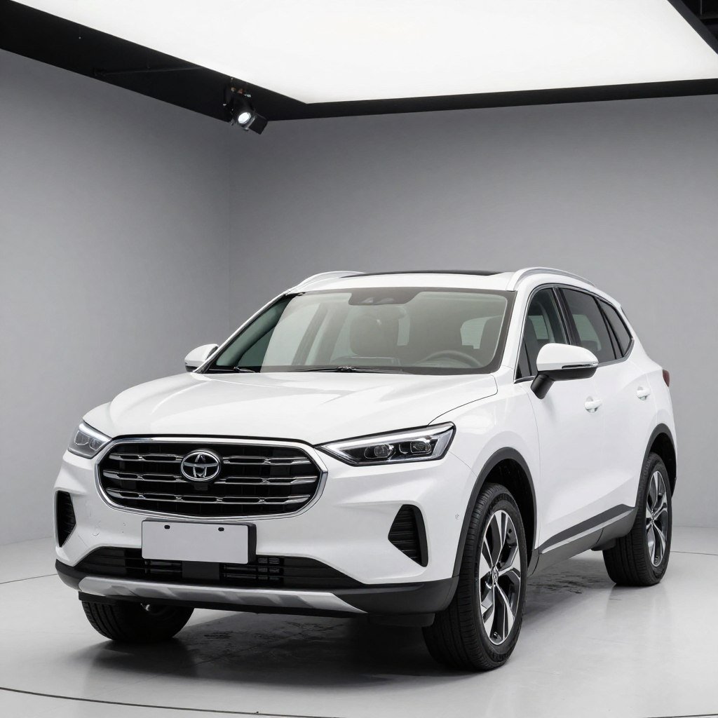 سيارة دفع رباعي بيضاء من الأمام