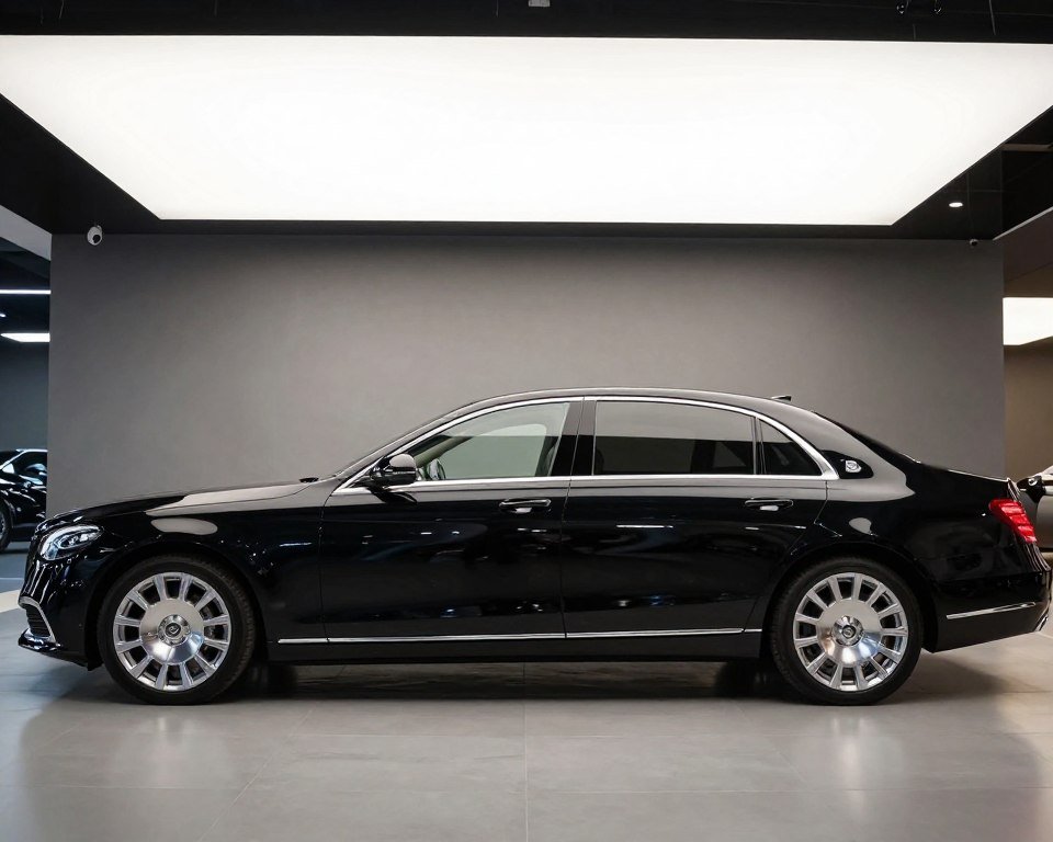 سيارة سيدان فاخرة باللون الأسود