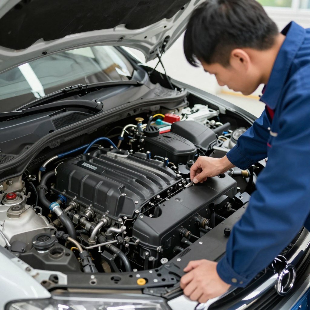 فحص محرك سيارة مستعملة