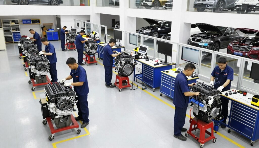 فريق صيانة محركات السيارات