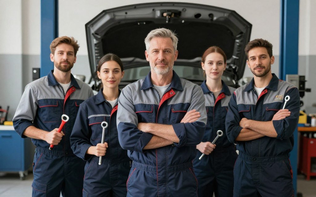 فريق فنيين متخصصين في صيانة السيارات