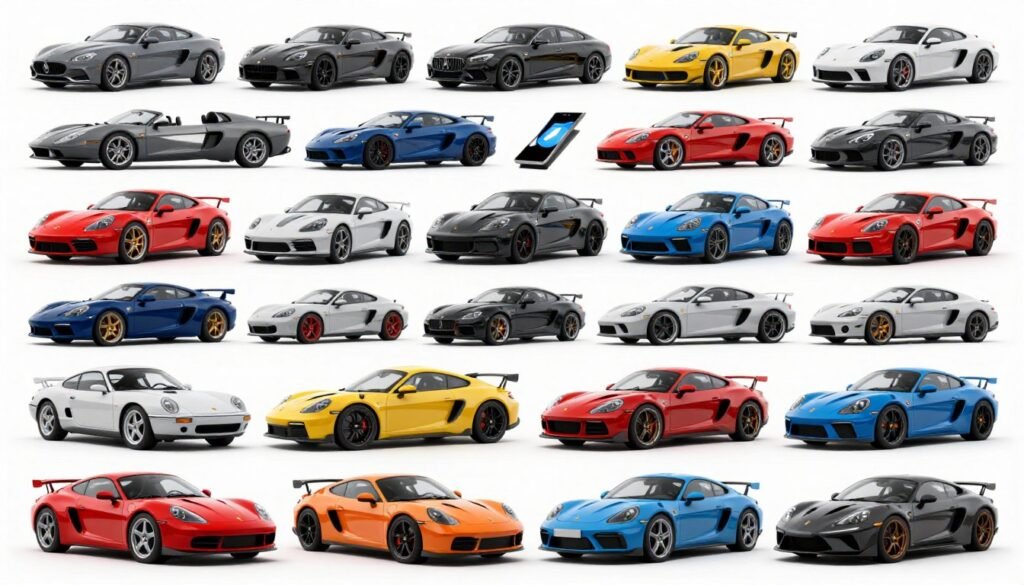 مجموعة سيارات متنوعة تمثل عالم السيارات