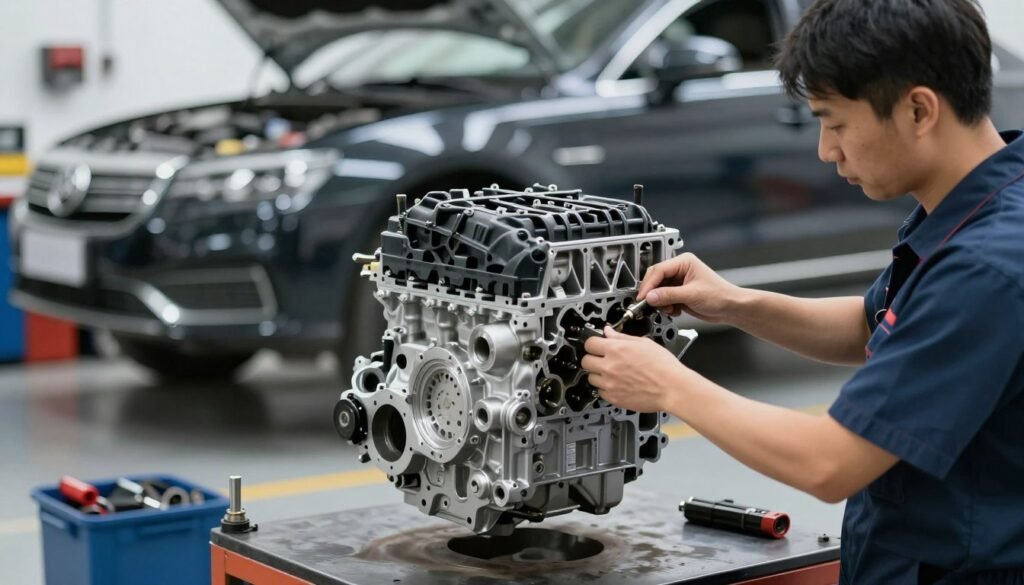 مراحل تركيب ماكينة السيارة - ورشة عمل