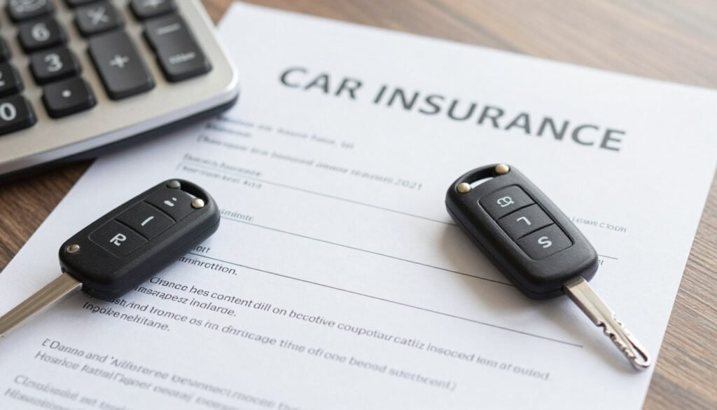 وثيقة تأمين سيارة ومفاتيح